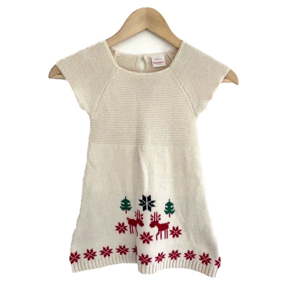 Hanna Andersson Dear Deer Sweater Dress Size US 2T 85 cm Holidays Christmas
